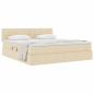 Preview: Aufbewahrungsbett mit Matratze Creme 180 x 200 cm Holzwerkstoff