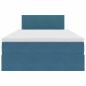 Preview: Aufbewahrungsbett mit Matratze Blau 120 x 190 cm Samt