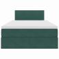 Preview: Aufbewahrungsbett mit Matratze Dunkelgrün 120 x 200 cm Samt