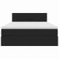 Preview: Aufbewahrungsbett mit Matratze Schwarz 140 x 200 cm Samt