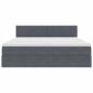 Preview: Aufbewahrungsbett mit Matratze Dunkelgrau 160 x 200 cm Samt
