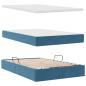 Preview: Aufbewahrungsbett mit Matratze Dunkelblau 120 x 200 cm Samt