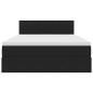 Preview: Aufbewahrungsbett mit Matratze Schwarz 140 x 200 cm Samt