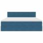 Preview: Aufbewahrungsbett mit Matratze Dunkelblau 180 x 200 cm Samt