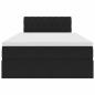 Preview: Aufbewahrungsbett mit Matratze Schwarz 120 x 190 cm Samt