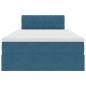 Preview: Aufbewahrungsbett mit Matratze Blau 120 x 190 cm Samt