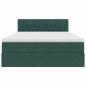 Preview: Aufbewahrungsbett mit Matratze Dunkelgrün 140 x 200 cm Samt