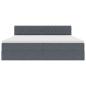 Preview: Aufbewahrungsbett mit Matratze Dunkelgrau 200 x 200 cm Samt