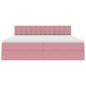 Preview: Aufbewahrungsbett mit Matratze Rosa 200 x 200 cm Samt