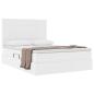 Preview: Aufbewahrungsbett mit Matratze Reinweiß 140 x 190 cm Kunstleder