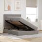 Preview: Aufbewahrungsbett mit Matratze Taupe 140 x 190 cm Kunstleder