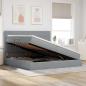 Preview: Aufbewahrungsbett mit Matratze Hellgrau 200 x 200 cm Kunstleder
