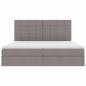Preview: Aufbewahrungsbett mit Matratze Taupe 200 x 200 cm Kunstleder