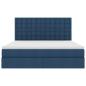 Preview: Aufbewahrungsbett mit Matratze Blau 160 x 200 cm Kunstleder