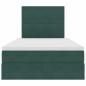 Preview: Bett mit Stauraum und LED Dunkelgrün 120 x 200 cm Samt