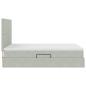 Preview: Bett mit Stauraum und LED Hellgrau 140 x 190 cm Samt