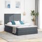 Preview: ARDEBO.de - Bett mit Stauraum und LED Dunkelgrau 140 x 200 cm Samt