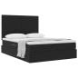 Preview: Bett mit Stauraum und LED Schwarz 140 x 200 cm Samt