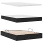 Preview: Bett mit Stauraum und LED Schwarz 140 x 200 cm Samt