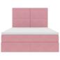 Preview: Bett mit Stauraum und LED mit Matratze Rosa 140 x 200 cm Samt