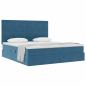 Preview: Bett mit Stauraum und LED Dunkelblau 180 x 200 cm Samt