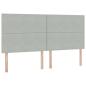 Preview: Bett mit Stauraum und LED Hellgrau 200 x 200 cm Samt