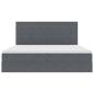 Preview: Bett mit Stauraum und LED Dunkelgrau 200 x 200 cm Samt