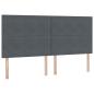 Preview: Bett mit Stauraum und LED Dunkelgrau 200 x 200 cm Samt