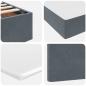Preview: Bett mit Stauraum und LED Dunkelgrau 200 x 200 cm Samt