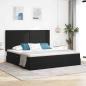 Preview: ARDEBO.de - Bett mit Stauraum und LED Schwarz 200 x 200 cm Samt