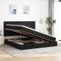 Preview: Bett mit Stauraum und LED Schwarz 200 x 200 cm Samt