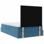 Preview: Bett mit Stauraum und LED mit Matratze Blau 120 x 190 cm Samt