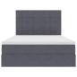 Preview: Bett mit Stauraum und LED Dunkelgrau 140 x 200 cm Samt