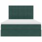 Preview: Bett mit Stauraum und LED Dunkelgrün 140 x 200 cm Samt