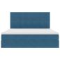 Preview: Bett mit Stauraum und LED Dunkelblau 160 x 200 cm Samt