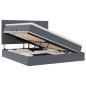 Preview: Bett mit Stauraum und LED Dunkelgrau 180 x 200 cm Samt