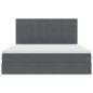 Preview: Bett mit Stauraum und LED Dunkelgrau 180 x 200 cm Samt