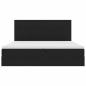 Preview: Bett mit Stauraum und LED Schwarz 200 x 200 cm Samt