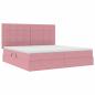 Preview: Bett mit Stauraum und LED mit Matratze Rosa 200 x 200 cm Samt