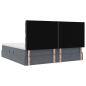Preview: Bett mit Stauraum und LED Dunkelgrau 200 x 200 cm Samt