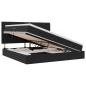 Preview: Bett mit Stauraum und LED Schwarz 200 x 200 cm Samt