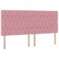 Preview: Bett mit Stauraum und LED mit Matratze Rosa 200 x 200 cm Samt