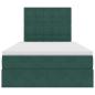 Preview: Bett mit Stauraum und LED Dunkelgrün 120 x 200 cm Samt