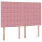 Preview: Bett mit Stauraum und LED mit Matratze Rosa 140 x 190 cm Samt