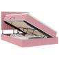 Preview: ARDEBO.de - Bett mit Stauraum und LED mit Matratze Rosa 140 x 200 cm Samt