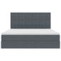 Preview: Bett mit Stauraum und LED Dunkelgrau 180 x 200 cm Samt