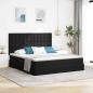 Preview: ARDEBO.de - Bett mit Stauraum und LED Schwarz 180 x 200 cm Samt