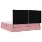 Preview: Bett mit Stauraum und LED mit Matratze Rosa 200 x 200 cm Samt