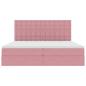 Preview: Bett mit Stauraum und LED mit Matratze Rosa 200 x 200 cm Samt