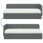 Preview: Eckbettgestell Dunkelgrau 80 x 200 cm Stoff